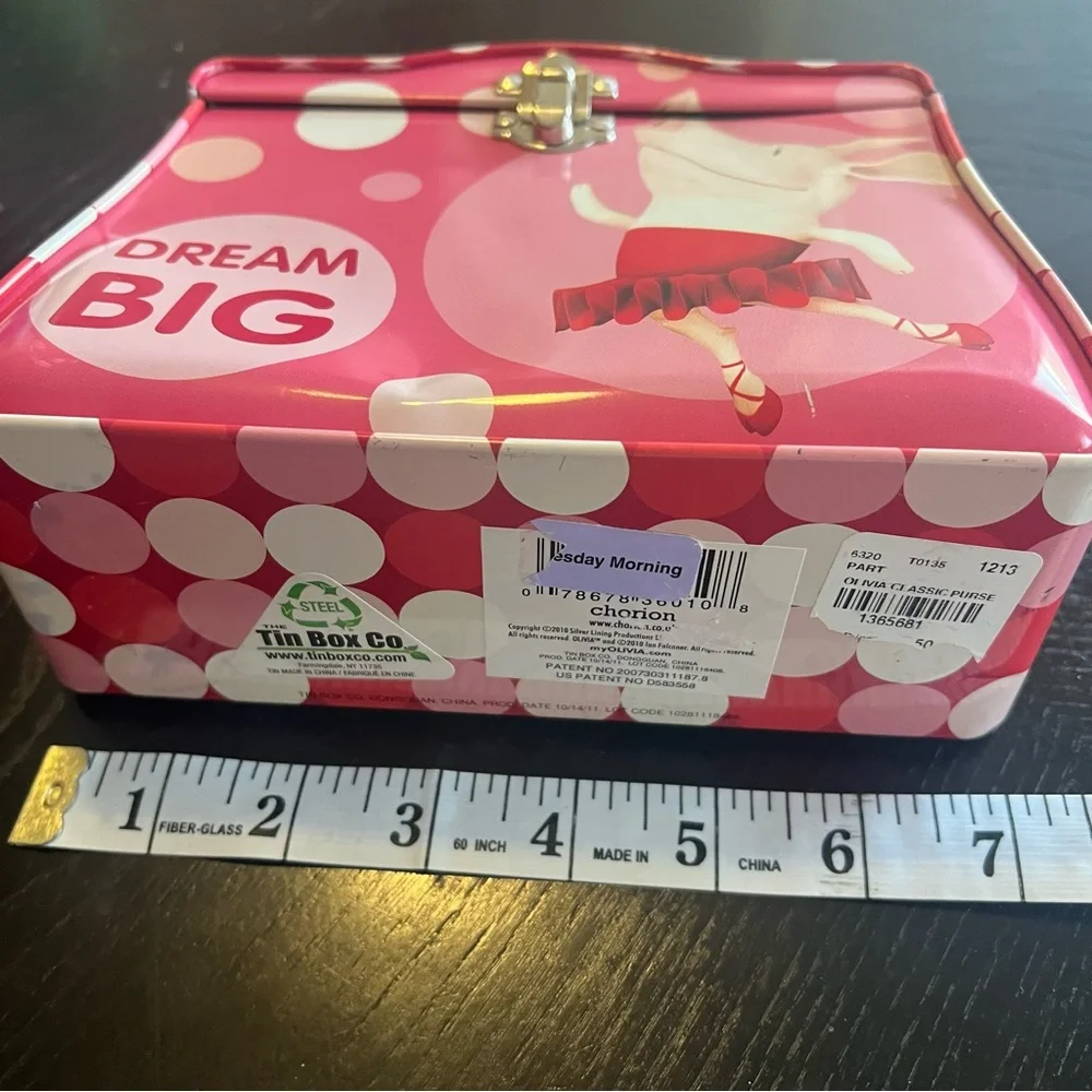 Pink 'Dream Big' Olivia Peppa Pig Style Metal Carry Case